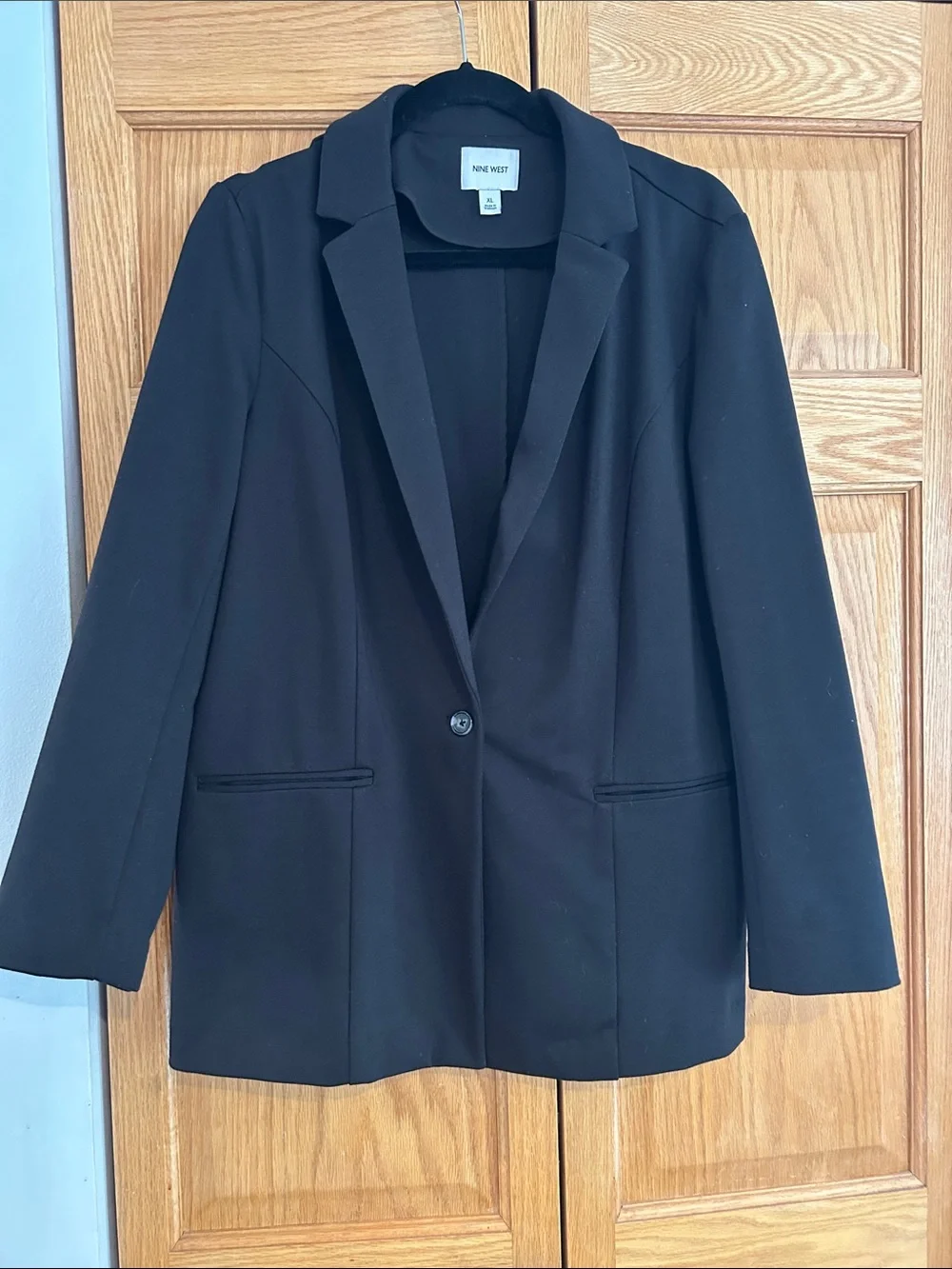 Nine West Black Single-Button Tailored Blazer